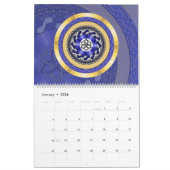 Mural Calendrier moderne Mandalas 12 mois (Jan 2026)