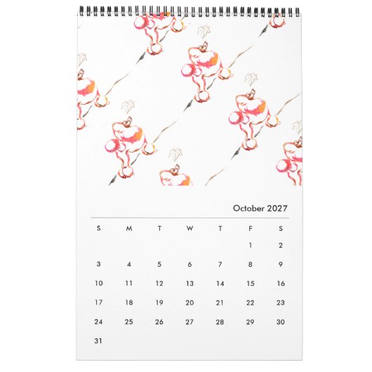 Mural Calendrier motif Caniche (Oct 2027)