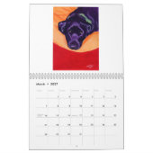 Mural Calendrier noir heureux de Labradors B 2018 (Mar 2027)