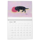 Mural Calendrier noir heureux de Labradors B 2018 (Jan 2027)