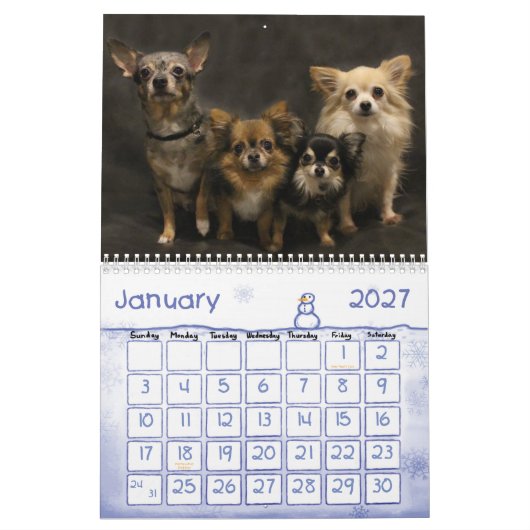 Mural Calendrier obsédant du désordre 2015 de chiwawa (Jan 2027)