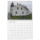 Mural Calendrier occidental de phare de Quoddy (Mar 2027)