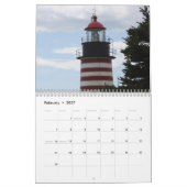 Mural Calendrier occidental de phare de Quoddy (Feb 2027)