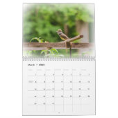Mural Calendrier - Oiseaux communs de Jardin (Mar 2026)