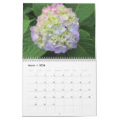 Mural Calendrier personnalisable de fleur d'hortensias (Mar 2026)
