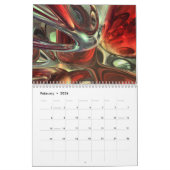 Mural Calendrier personnalisable V5 d'art abstrait (Feb 2026)