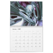 Mural Calendrier personnalisable V5 d'art abstrait (Jan 2027)