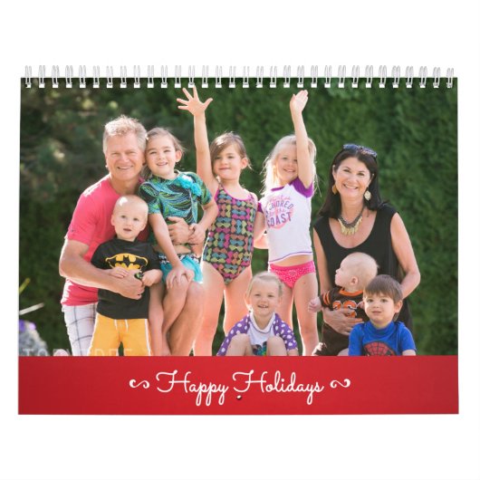 Mural Calendrier personnalisé Red Happy Holidays (Protection)