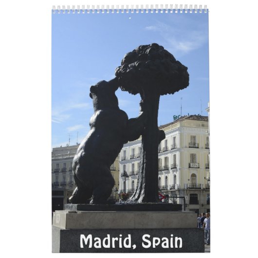Mural Calendrier photo 12 mois Madrid, Espagne (Protection)