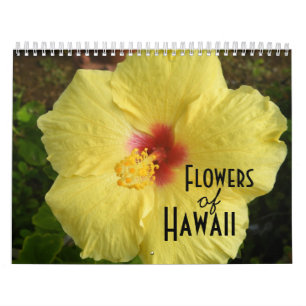 Mural Calendrier photo des fleurs d'Hawaii