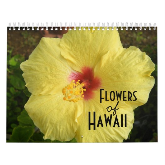 Mural Calendrier photo des fleurs d'Hawaii (Protection)