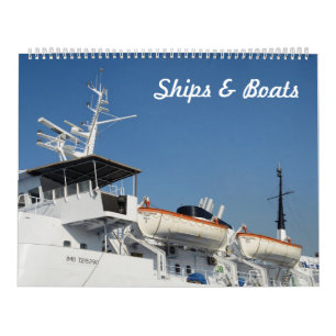 Mural Calendrier photo des navires et des bateaux de 12