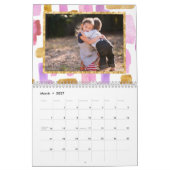 Mural Calendrier Photo Rose Et Or (Mar 2027)