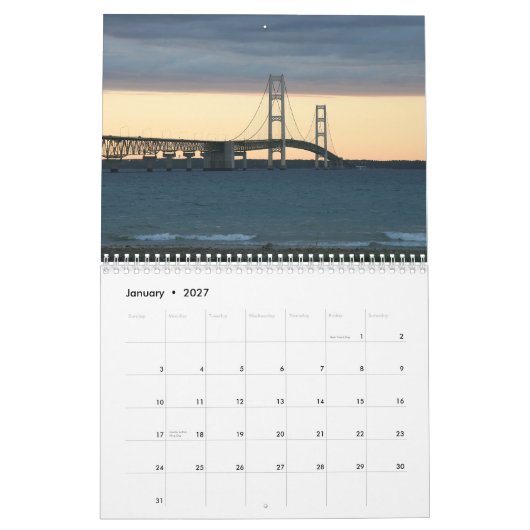 Mural Calendrier pittoresque du Michigan 2008 (Jan 2027)