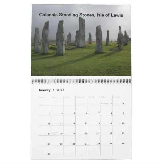 Mural Calendrier pour l'Écosse et l'Irlande 2015 (Jan 2027)