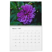 Mural Calendrier - Principalement violet et rose (Feb 2027)