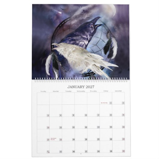 Mural Calendrier rêveur 2015 d'art des animaux 2 (Jan 2027)