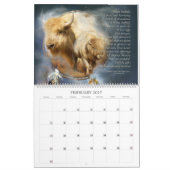 Mural Calendrier rêveur d'art d'animaux d'esprit de (Feb 2027)