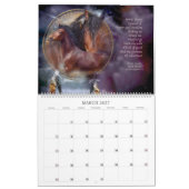 Mural Calendrier rêveur d'art d'animaux d'esprit de (Mar 2027)