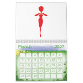 Mural Calendrier rouge d'éléphant (Mar 2027)