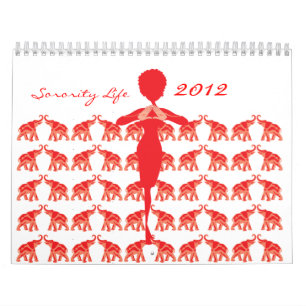 Mural Calendrier rouge d'éléphant