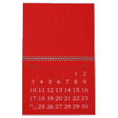 Mural Calendrier rouge vierge avec jours fériés et grand (Jan 2027)