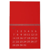 Mural Calendrier rouge vierge avec jours fériés et grand (Mar 2027)