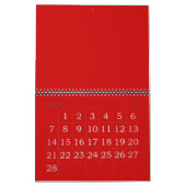 Mural Calendrier rouge vierge avec jours fériés et grand (Feb 2027)