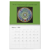 Mural Calendrier sacré d'art de mandala de 2014 cercles (Feb 2026)