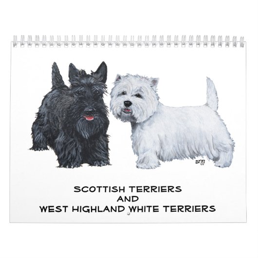 Mural Calendrier Scotties et Westies (Protection)