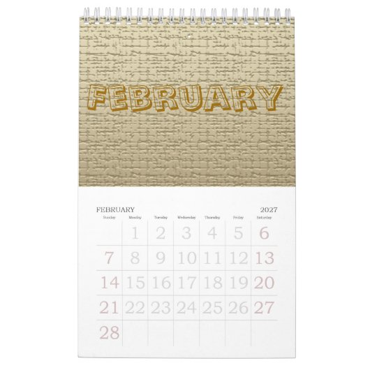 Mural Calendrier - Textures (Feb 2027)