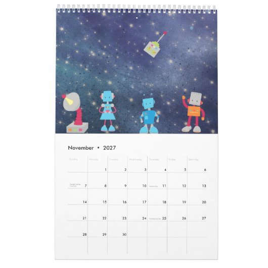 Mural Caricatures dans le calendrier spatial (Nov 2027)