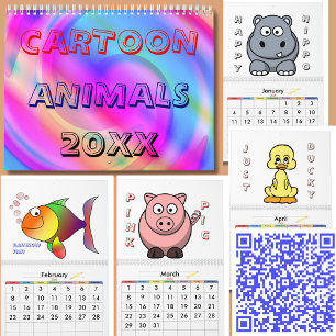Mural Cartoon Animaux 20XX Calendrier