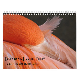 Mural Chaque jour est Flamant rose vendredi - calendrier