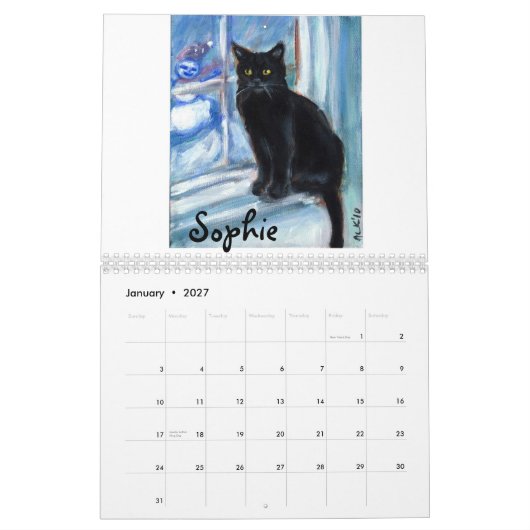 Mural Chats par le calendrier d'Angie 2011 (Jan 2027)