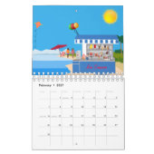 Mural Chats sur le calendrier de plage (Feb 2027)