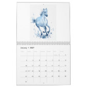 Mural Cheval 2018 d'aquarelle de calendrier (Jan 2027)
