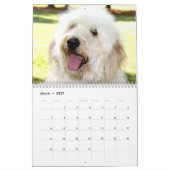 Mural Chien blanc drôle Calendrier Doodle doré (Mar 2027)
