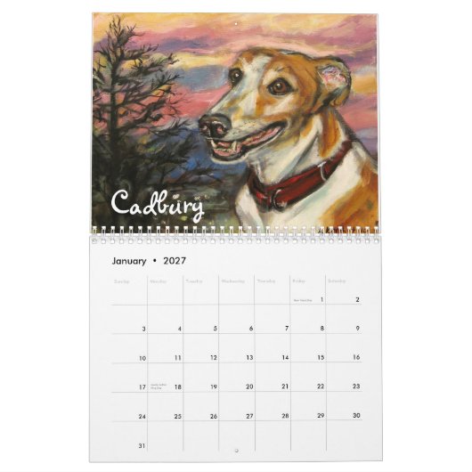 Mural Chiens par le calendrier d'Angie 2012 (Jan 2027)
