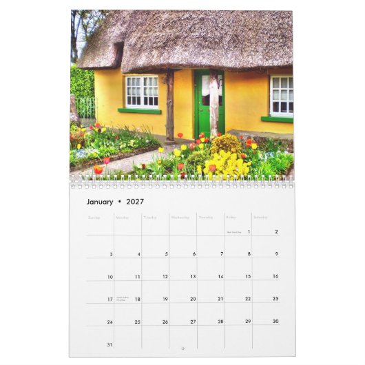 Mural Coeur de calendrier de l'Irlande (Jan 2027)