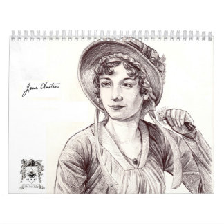 Mural Coutume de Jane Austen avec un calendrier imprimé