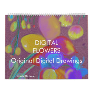 Mural DIGITAL ABSTRAIT FLEURIT le calendrier