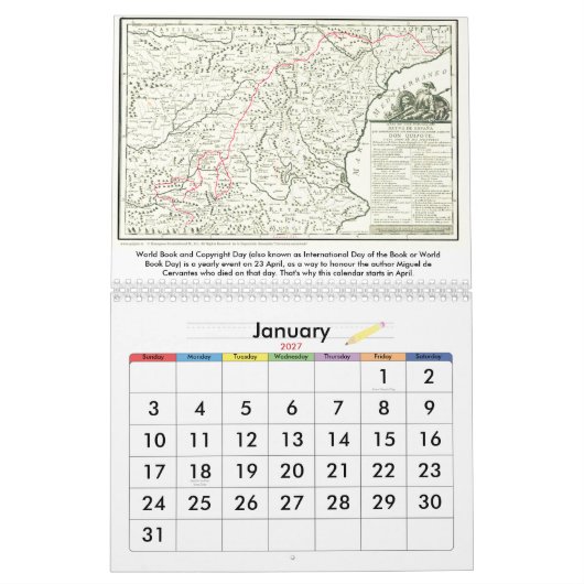 Mural DON DON QUICHOTTE - calendrier - Calendario (Jan 2027)