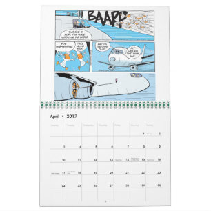 Mural Drôle calendrier des caricatures de l'aviation