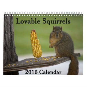 Mural Écureuils amovibles Calendrier 2016