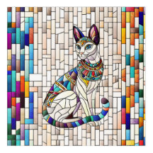 Chat égyptien - Art Mosaïque