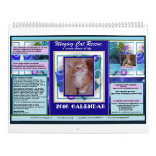 Mural En s'envolant le chat secourez le calendrier de