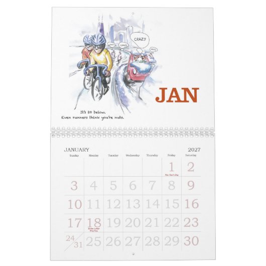 Mural Faisant un cycle 2013 - Calendrier pour des (Jan 2027)