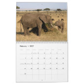 Mural Faune du calendrier de Mara du masai du Kenya (Feb 2027)