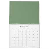 Mural Fonds Vert Sauge sur un Calendrier (Feb 2027)
